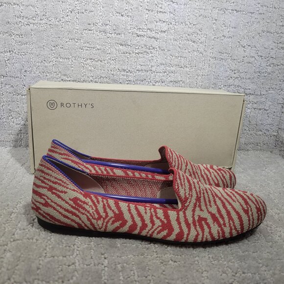 Rothy's The Loafer Red Zebra Shoes Women's Size US 7, 8, 8.5, 9.5, 10, 10.5 - Picture 2 of 10